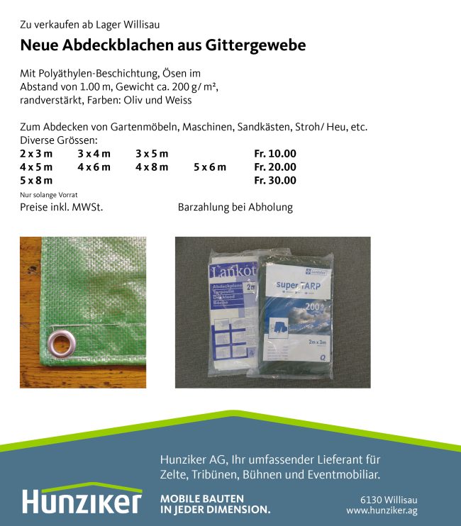 Markplatz Inserate Abdeckblachen Gittergewebe Mit MWST Markplatz Inserate Abdeckblachen Gittergewebe Mit MWST